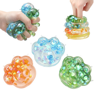 Jouets à presser en forme de patte de chat en cristal de dessin animé, vente en gros d'usine, jouets souples de décompression à rebond lent, anti-stress pour enfants - Product Image 5