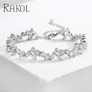 RAKOL BP5030 bracciale con ciondolo in argento sterling 2022 di alta qualità bracciale in cristallo 925 creazione di gioielli bracciale con zirconi cubici tennis