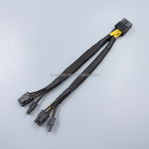 GPU 8-polig bis doppelt 8-polig (6 2) PCIe Power Splitter-Kabel 20cm 18AWG verzinnte Kupfer hülsen verlängerung für die Versorgung mit Grafikkarten-Netzteilen - Product Image 1