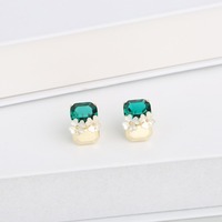 Pendientes de resina con diseño de flor para mujer, joyería elegante de 18k con corte de Esmeralda, chapado en oro, diseño de arte Original
