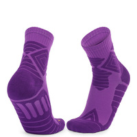 Chaussettes de basket-ball professionnelles Elite DIBEIREN FZ272 bleues pour hommes, épaisses, tricotées, 100% coton, antibactériennes, absorbant les chocs