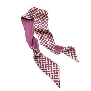 Nuevo Pañuelo Decorativo Floral Morado de Moda, Pañuelo Largo y Estrecho con Estampado a Cuadros, Pañuelo Multiusos con Puntos <span class=keywords><strong>Fucsia</strong></span> para el Cabello para Niña - Product Image 6