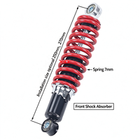 Amortisseur avant et arrière 270 mm/260 mm/250 mm, compatible avec les scooters, motos, motocross, quads, karts et buggys de 50 cc à 125 cc