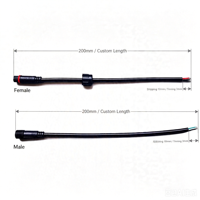Câble adaptateur M12 étanche IP67 mâle-femelle, boîtier PVC, contact en cuivre, fil d'alimentation, extension d'éclairage LED industriel 5A 300V
