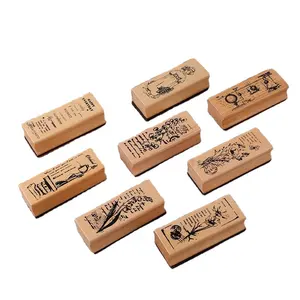 Wholesale planet rose Diy card making scrapbooking wooden rubber stamps