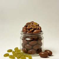 Chocolat composé aux fruits en gros directement de l'usine, raisins verts enrobés de chocolat, centre moelleux, collations au chocolat, certificat Halal