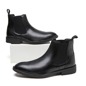 <span class=keywords><strong>Botas</strong></span> de <span class=keywords><strong>Hombre</strong></span> al por Mayor, Botines de Piel Sintética, Cómodos, con Elástico Lateral, Zapatos Chelsea con Suela de TPR, <span class=keywords><strong>Botas</strong></span> Casuales de Negocios para Caminar - Product Image 1