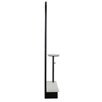 Station de coiffure avec miroir double face LED pour salon de coiffure, miroir ovale arqué, station de coiffage avec étagère
