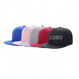Design Custom 3D Embroidery <b>Plain</b> Sports Snapback <b>Cap</b> Flat Brim Hip Hop Customized Fitted Snapback <b>Caps</b> - Product Image 1