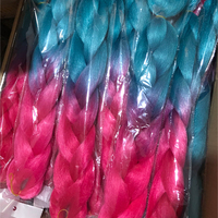 Extensions de tresses de cheveux synthétiques de haute qualité de 60 cm, Jumbo Ombre, pour tresses au crochet, pour cheveux africains