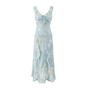 New Trendy and Elegant Women's Casual-style <b>Romantic</b> Ruffled Irregular Floor-length <b>Dress</b> - Product Image 2
