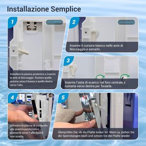 Panel de Botones de Doble Descarga para Inodoro, Compatible con Geberit, Sigma01 20 30 UP300 UP320 115770115, 245x164mm - Product Image 5