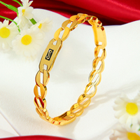 Bracelet tendance Little Bee Jewelry Fashion Monaco Hip Hop, plaqué or 21 carats, style punk de Dubaï, non ternissant, pour femme, idéal pour les événements