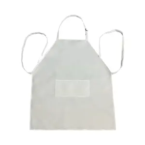 Personalizzato 180gsm bianco 100% poliestere grembiule con cravatta regolabile per la cucina lavori domestici