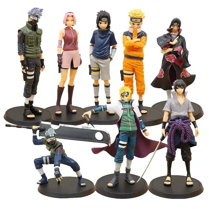 16 stil Anime Na ruto action Figure pvc Model oyuncaklar Kakashi Sasuke Action Figure çocuklar için renk kutusu ile hediye