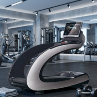 Caminadora Eléctrica Curva de Grado Comercial con Monitoreo Inalámbrico de Frecuencia Cardíaca, Material ABS, Motor de 5HP, Pantalla LCD e Inclinación Automática