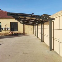 Abri de voiture moderne en aluminium de haute qualité avec toit à pignon fixe, abri extérieur imperméable et pare-soleil