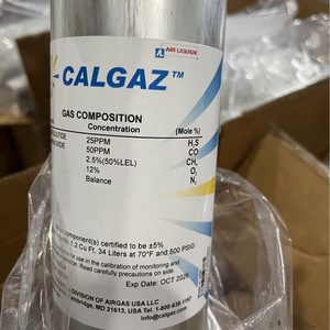 Gaz d'étalonnage Calgaz 2Al-34L 50PPM H2S Azote pour l'étalonnage des détecteurs - Product Image 2