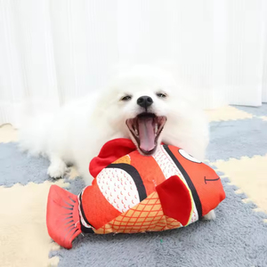 Jouet pour chien personnalisé durable, amusant et interactif, en forme de poisson de mer, jouet à mâcher qui couine, jouet en peluche rembourré - Product Image 5