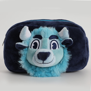 Étui à crayons en peluche mignon avec tête de <span class=keywords><strong>licorne</strong></span> et de monstre en <span class=keywords><strong>3D</strong></span> |   Pochette zippée douce et moelleuse pour la papeterie et les cadeaux pour enfants, vente en gros - Product Image 5