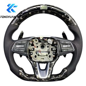 Volante de Cuero y Fibra de Carbono Forjado para <span class=keywords><strong>Hyundai</strong></span> <span class=keywords><strong>Genesis</strong></span> G70 G80 Coupé 2.0t/3.8 2014 2015 2013 2010 <span class=keywords><strong>2020</strong></span> 2023 2011 2022 - Product Image 1