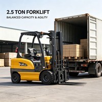 Chariot élévateur contrepoids compact de 2,5 tonnes avec batterie au plomb pour l'entrepôt d'usine, la logistique, chariot élévateur électrique