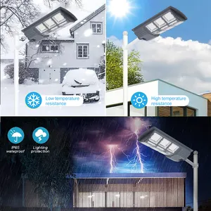 Garden Road Ip65 Outdoor Waterproof Solar Light ABS 100w 200w 300w 400w 500w Integrated All In 1 Led Solar Street Light