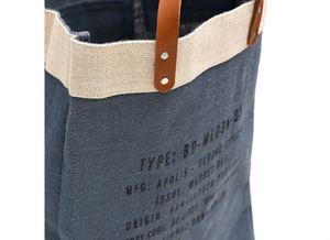 Sac en jute personnalisé imperméable avec poignée en cuir, sac de shopping en toile de jute - Product Image 5