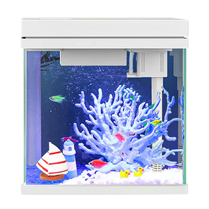 Aquarium d'eau douce super blanc à auto-circulation avec filtre intégré, réservoir en verre pour salon, bureau, maison, 2 ans - Product Image 2