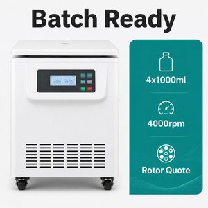 Centrífuga Refrigerada de Alta Calidad, 4x1000ml, 4000rpm, Rotor Capilar para Preparación de Suero, Pantalla Táctil, 8 Tubos, para Hospital Veterinario - Product Image 2