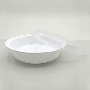 Recipientes desechables de plástico PP para alimentos con tapas transparentes, recipientes redondos para llevar de restaurante, recipientes apilables para preparar comidas, loncheras. - Product Image 1