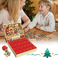 Personnalisé avec photos 1000 Pièces Calendrier de l'Avent 24 Jours Calendrier Compte à Rebours de Noël Puzzles Boîte Cadeau Surprise Pour Enfants