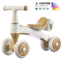 Vélo d'équilibre pour enfants à 4 roues, direction limitée à 135 degrés, lumières colorées, musique, faible centre de gravité, pneus EVA