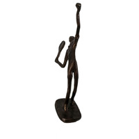 Statuette moderne en fonte de joueur de tennis, statue d'athlète masculin, thème artistique sportif, ornement de bureau, décoration de table pour la maison et le bureau