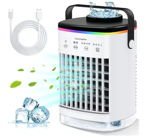 Mini Cá Nhân Bay Hơi Làm Mát Không Khí Climatiseur Năng Lượng Mặt Trời Điều Hòa Không Khí Fan Xách Tay 12V DC Không Khí Nước Mát Cho Nhà