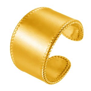 Wholesale 18K Gold Plated Vintage Women's Concave <b>Ring</b> <b>Adjustable</b> Opening Stainless Steel Jewelry for Wedding and Engagement - Product Image 5