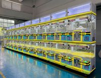 Machine d'arcade à double niveau pour 4 joueurs, à monnayeur, avec éclairage LED néon, machine à grue pour distributeur de peluches