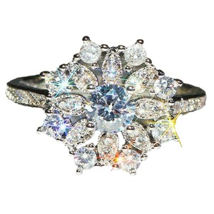 Anello con fiocco di neve per donna, elegante gioiello di lusso per l'indice - Product Image 5