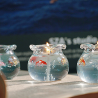 Aquarium-Duftkerze Fischbecken-Gelee-Wachs Aromatische Glas-Kerze mit Meeres- und Blasenmotiven Heimdekoration Schlafzimmer Geburtstag Hochzeitsgeschenk Einzigartig