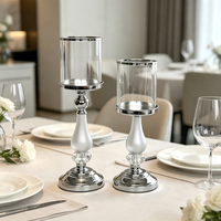 Porte-bougie Hurricane, élégant chandelier à tige haute, bougie pilier en option, taille et finition personnalisables pour table de mariage et décoration intérieure