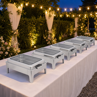 Edelstahl Chafing Dish Buffet-Wärmer Elektrischer Chafer mit Automatischer Temperaturregelung für Hochzeit Hotel Restaurant