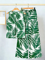 2026 Neu eingetroffen: Elegantes, lässiges zweiteiliges Set für Damen – ärmelloses Oberteil und Hose im europäischen und amerikanischen Vintage-Stil mit Positionierungsdruck