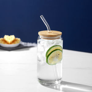 <b>Prime</b> 12oz/16oz Glass Clear Soda Beer <b>Can</b> Tumblers Bamboo Lid Straw Direct <b>Drinking</b> Thermal Insulation Eco-Friendly Applicable - Product Image 6