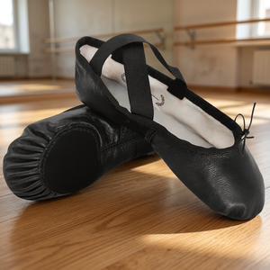 Zapatillas de Ballet Negras para Mujer Baifa Dancin, Parte Superior de Cuero Dividido, Suela Original, Correa Cruzada, Zapatillas de Baile de Cuero de Alta Calidad - Product Image 3