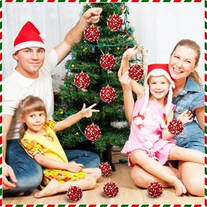 Navidad <b>Glitter</b> Hanging Christmas Foam <b>Ball</b> Foam Christmas Tree Baubles 8CM Christmas <b>Ball</b> Ornaments Bulk - Product Image 4
