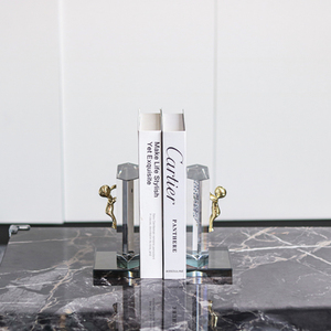 Sujetalibros de Metal decorativo de alta calidad para sala de estudio, objetos creativos de latón y hierro de cristal, caja de artículos Art & Ins con estilo embalada - Product Image 6