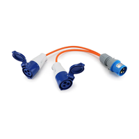 Câble d'extension électrique répartiteur 16 A mâle-femelle, prise 3 broches, adaptateur de raccordement 2 voies pour camping-car et caravanes