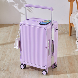 Valise à roulettes large de style européen unisexe, ouverture frontale, roulettes pivotantes, <span class=keywords><strong>bagage</strong></span> de voyage d'affaires multifonctionnel avec <span class=keywords><strong>port</strong></span> de charge USB - Product Image 6