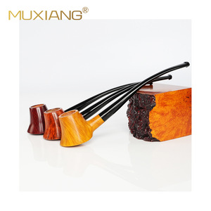 Muxiang Handmade Briar Wood Pipe 3mm Tenon Joint Acrylic Mouthpiece Long Handle Reading Pipe - Product Image 5