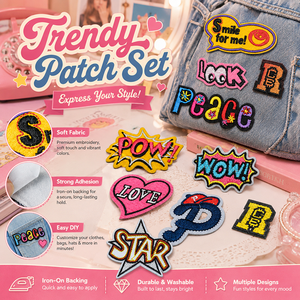 Parches Bordados con Eslogan de Cómic, Listos para Enviar, Suaves, Duraderos, Lavables, Termoadhesivos para Ropa, Gorras, Bolsos, Mochilas - Product Image 4